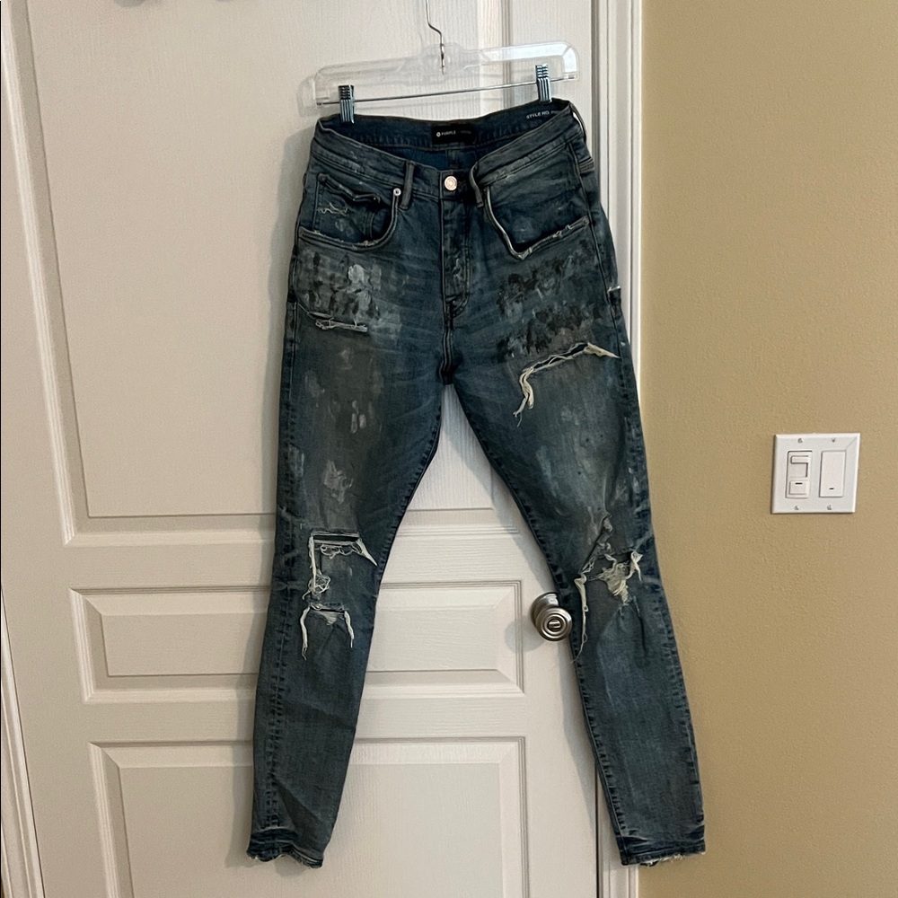 PURPLE BRAND Distressed Ripped Jeans